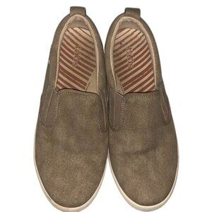 Taos Womens Canvas Slip-On Shoes Size 7 Beige